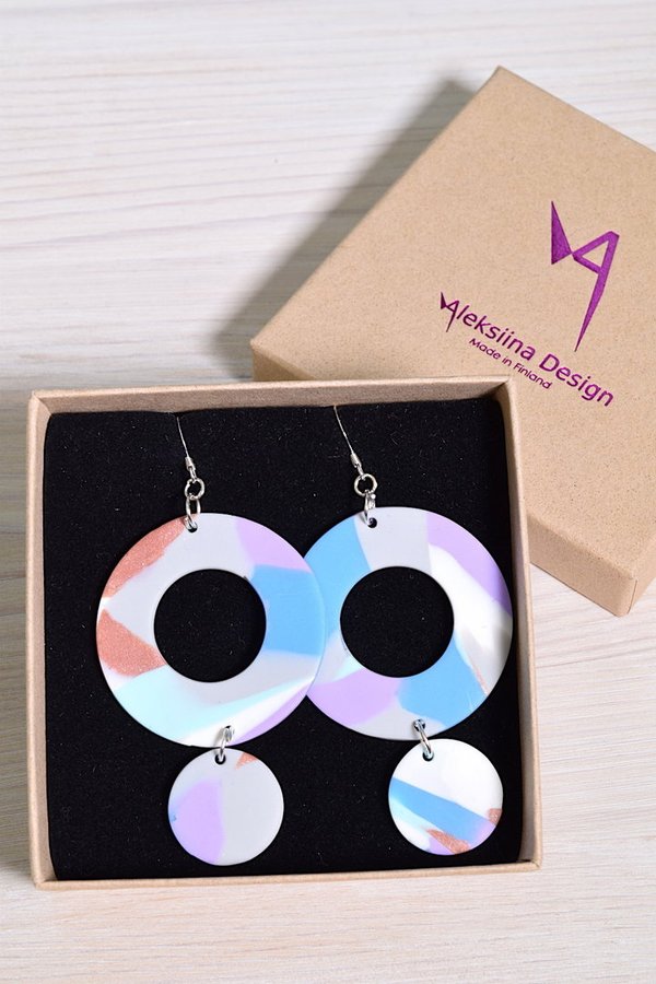Aleksiina Design Ellipse earrings, pastel
