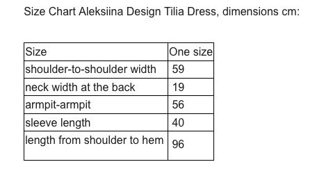 Aleksiina Design Tilia mekko musta one size