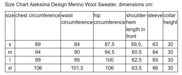 Aleksiina Design Merino Wool Sweater Black