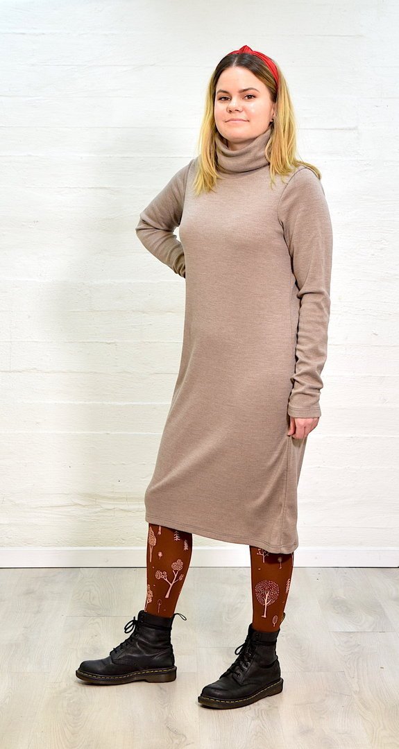 Aleksiina Design Meri Merino Wool Dress, beige