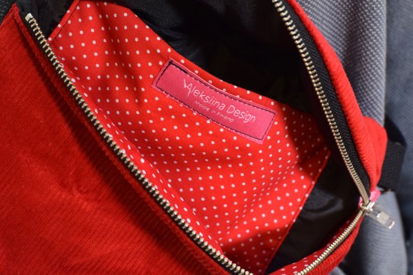 Aleksiina Design Olga Cross Body Bag Curduroy red