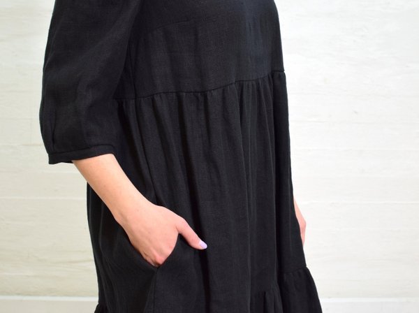 Aleksiina Design Alva -Linen dress, black