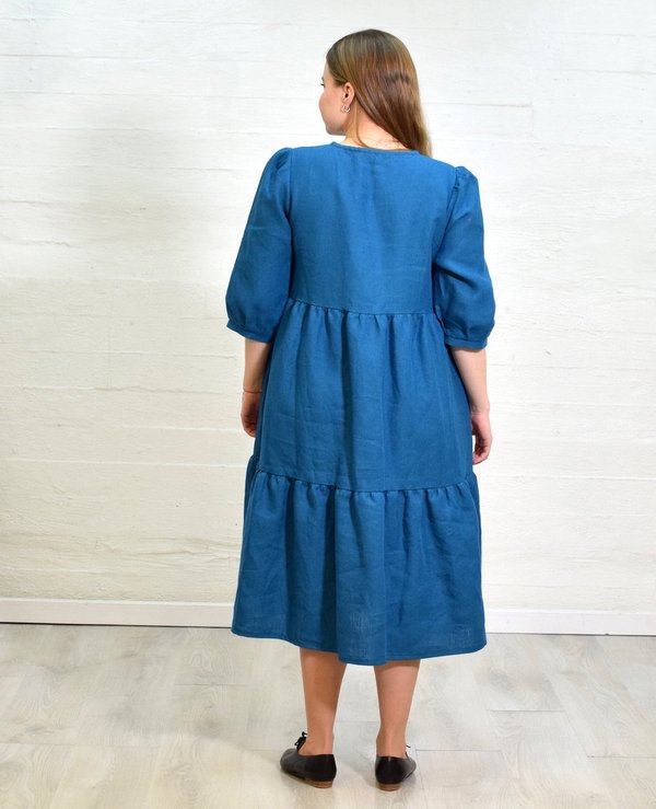 Aleksiina Design Alva -Linen dress, petrol